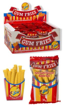 Picture of JOY BUBBLE GUM CRAZY FRIES 48pz 14gr - JOYGUM