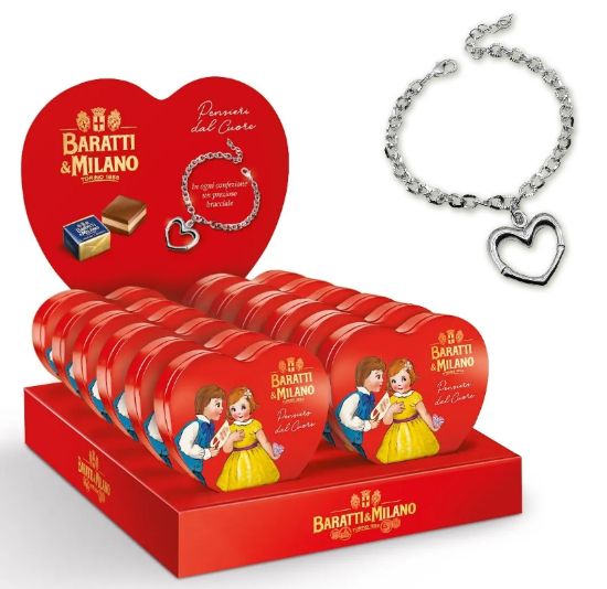 Picture of BARATTI&MILANO EXPO CUORE LATTA 12pz 60gr + BRACCIALE - SAN VALENTINO 2025