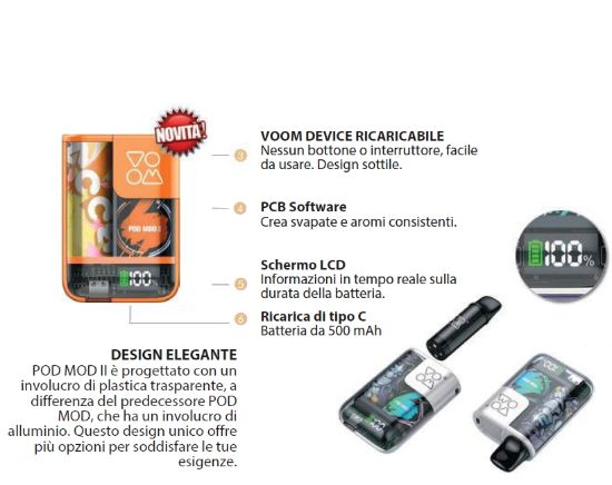 Immagine di VOOM PEN MOD II BOX ORANGE RICARICABILE 1pz (pvp 9,00)