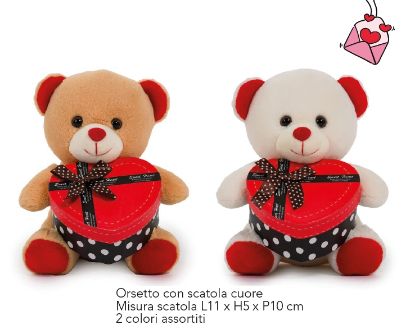 Picture of PELUCHES ORSO 20cm 1pz CUORE COLORI  ASS.