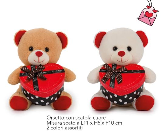 Picture of PELUCHES ORSO 20cm 1pz CUORE COLORI  ASS.