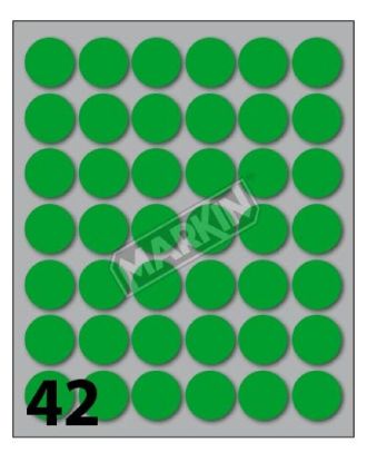 Picture of ETICHETTE MARKIN 10 FOGLI D.18mm 1pz VERDE