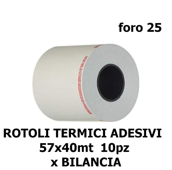 Picture of ROTOLI TERMICI ADESIVI 57x40mt foro25 3pz x BILANCIA