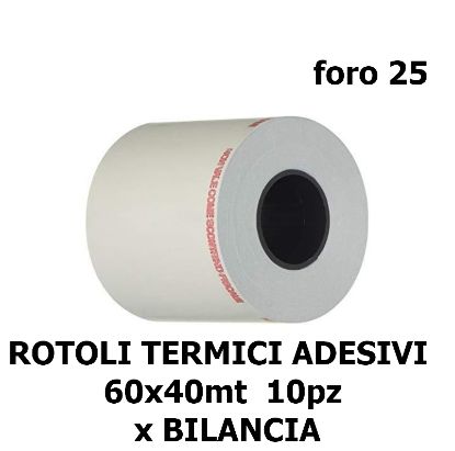 Picture of ROTOLI TERMICI ADESIVI 60x40mt foro25 3pz x BILANCIA