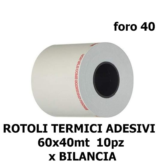 Picture of ROTOLI TERMICI ADESIVI 60x40mt foro40 - 3pz x BILANCIA