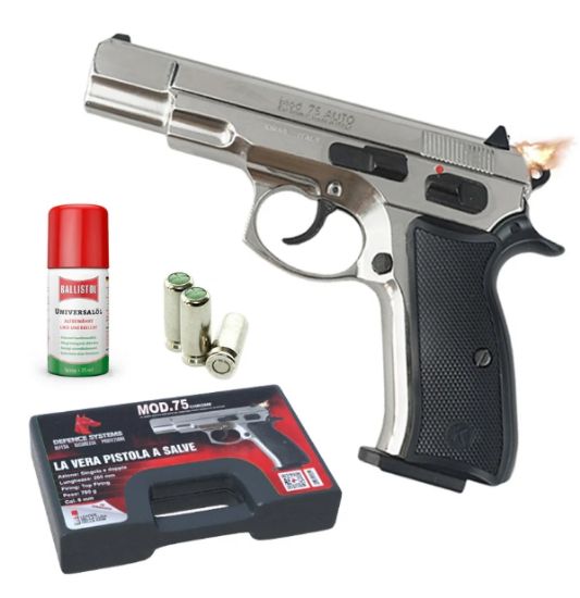 Immagine di PISTOLA A SALVE PISTOL 75 CHROME 1pz DEFENCE SYSTEM