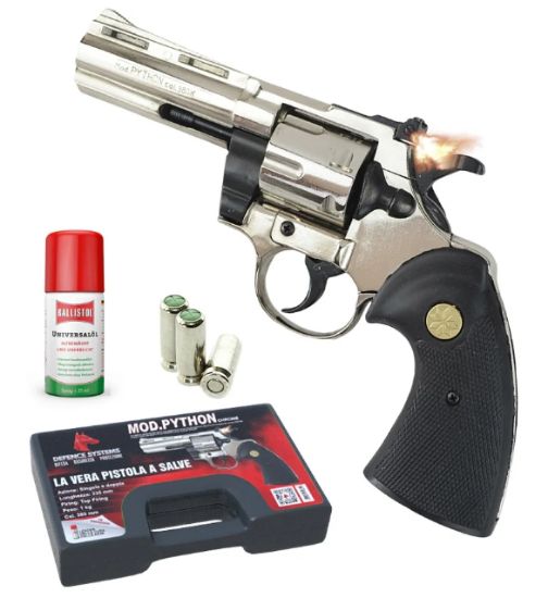 Immagine di PISTOLA A SALVE REVOLVER 380mm CHROME 1pz DEFENCE SYSTEM