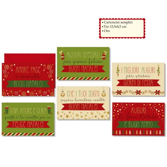 Immagine di BIGLIETTI AUGURI 60pz XMAS 8,5X13,5cm AUGURI