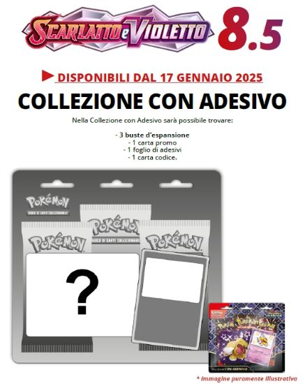 Immagine di CARTE DA GIOCO POKEMON SV8.5 EVOLUZIONE PRISMATICHE COLL. CON ADESIVI (V.19,90)