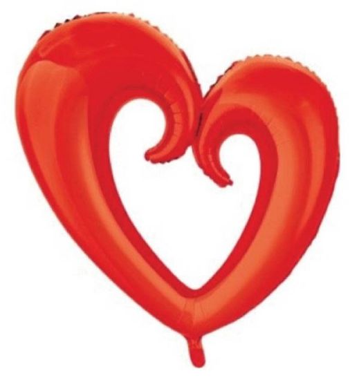 Immagine di PALLONCINI MYLAR 1pz 107cm CUORE ROSSO STILIZZATO