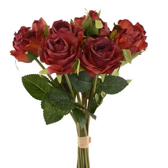 Immagine di FIORE BOUQUET 11 ROSE ROSSO 38cm