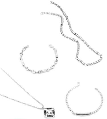 Immagine di PARURE UOMO NAVIGARE 4pz COLLANA E BRACCIALE + SCATOLA REGALO