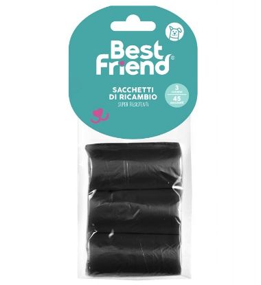 Picture of PET SACCHETTI 1pz x3 ROTOLINI da 15 SACCHETTI RICAMBIO NERO 22x32cm - BEST FRIEND