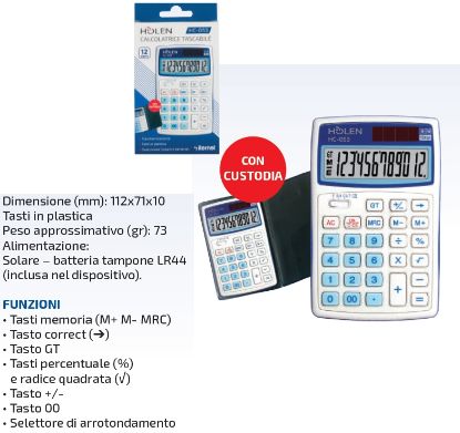 Picture of CALCOLATRICE HOLEN TASCABILE HC-053 1pz