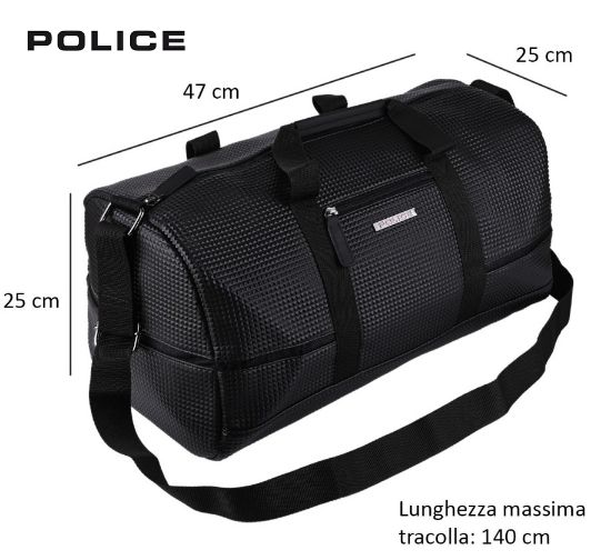 Picture of BORSA POLICE 1pz NERO SIMILPELLE 47x25x25cm