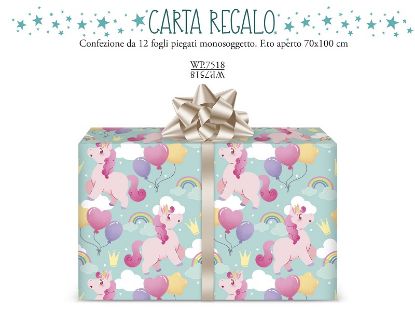 Immagine di CARTA REGALO 70X100cm 12FG UNICORNI