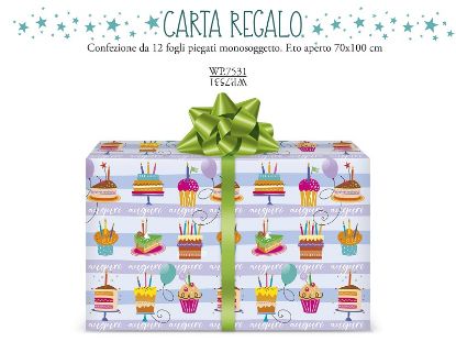 Immagine di CARTA REGALO 70X100cm 12FG DOLCETTI PARTY