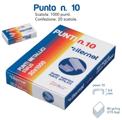 Picture of PUNTI CUCITRICE passo10 1000pz x 20scatole - UNIVERSALI