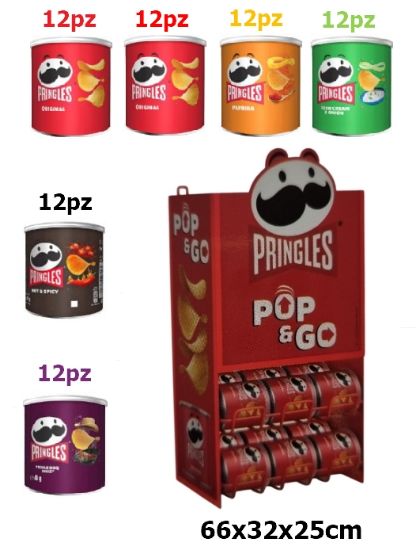 Immagine di PATATINE PRINGLES PROMO 72pz + EXPO DA BANCO composta da: