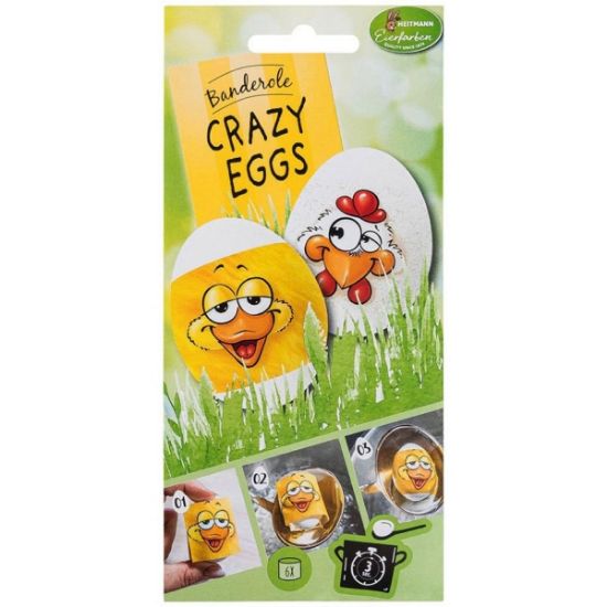 Immagine di DECALCOMANIE PER UOVA CRAZY EGGS 12pz ASSORT.