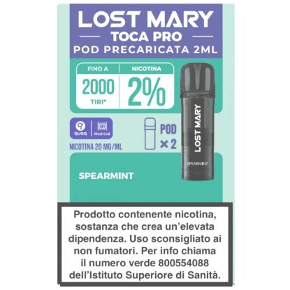 Immagine di ELFBAR LOSTMARY TOCA PRO RIC. POD 1x2pz 20mg/ml SPEARMINT - PLN016116