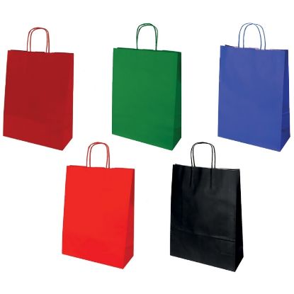 Immagine di SACCHETTI SHOPPER TINTA UNITA 25x11x36cm 25pz ASSORTITE JOLLY KRAFT